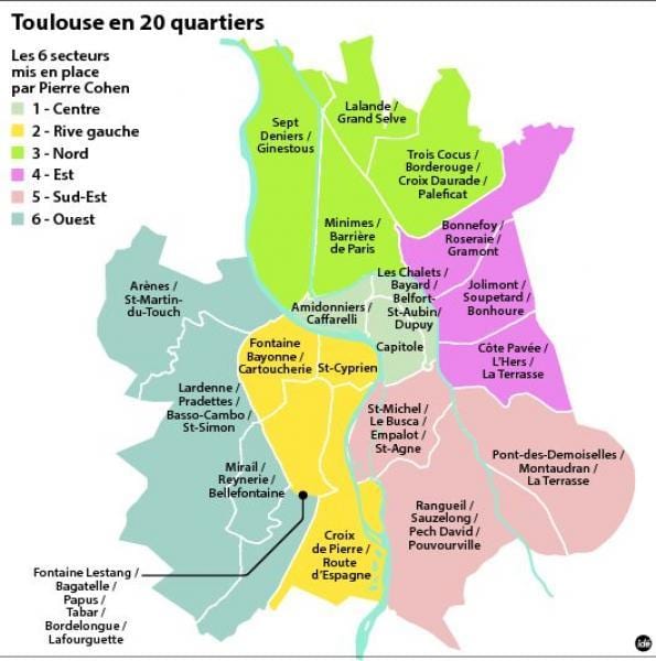 kartta Toulouse arrondissement
