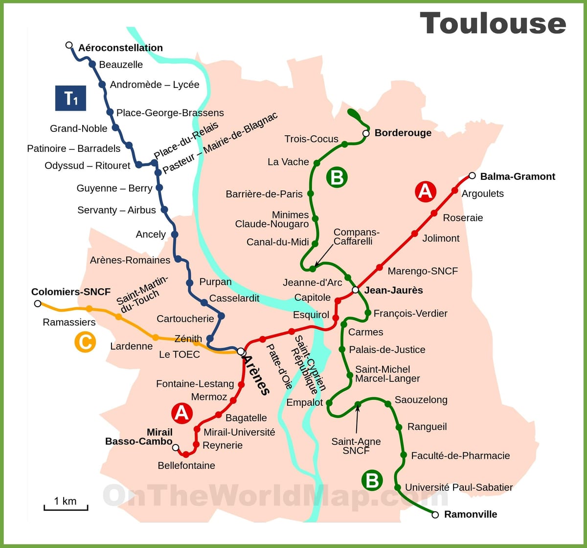 Toulouse metro kartta