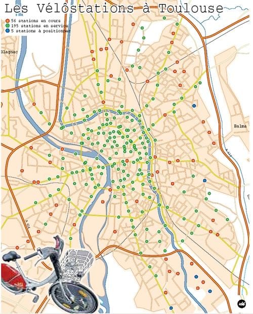 kartta Toulouse pyörä