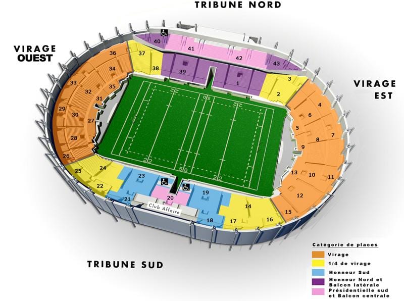 kartta Toulouse stadium 