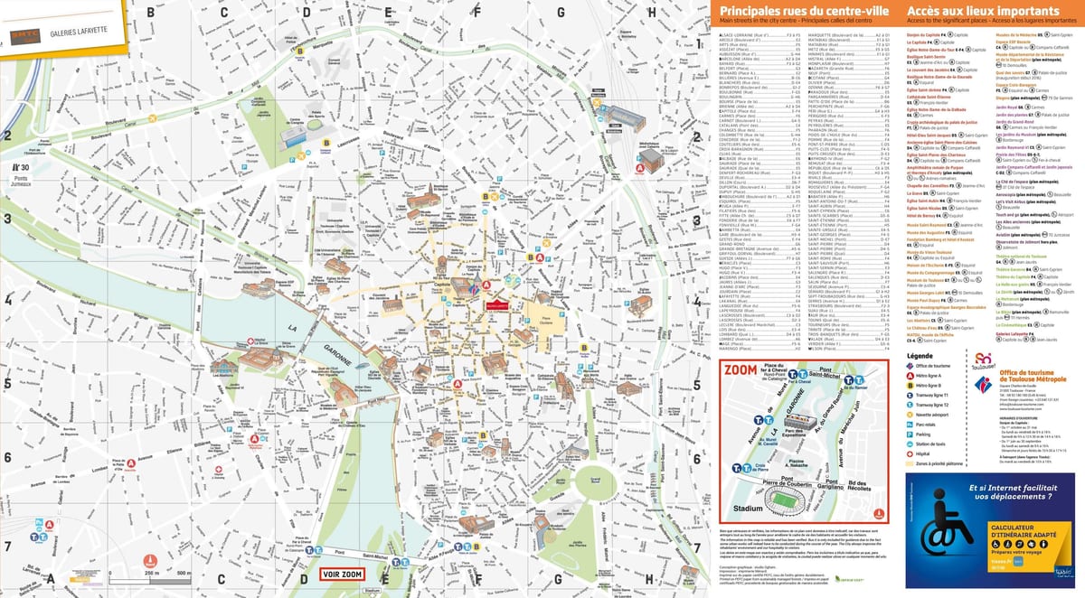 Toulouse muistomerkki kartta