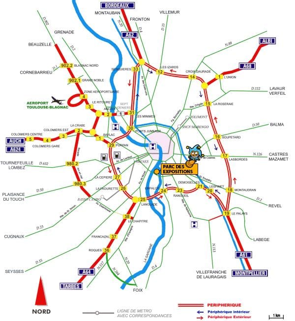 kartta Toulouse valtatie
