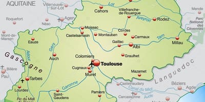 Toulouse-alueen kartta
