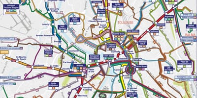 Toulouse liikenteen kartta